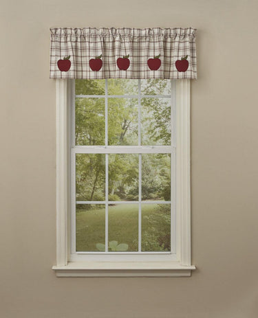 Apple Orchard Applique Lined Window Valance Park designs - The Fox Decor